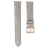 Watch Strap 15 Mm (0.59″) Width, Leather with Stitching, Gray, Rose Gold-Tone Finish