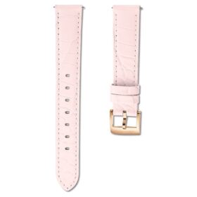 Watch Strap 15 Mm (0.59″) Width, Leather with Stitching, Pink, Rose Gold-Tone Finish Watch Strap 15 Mm (0.59″) Width, Leather with Stitching, Pink, Rose Gold-Tone Finish