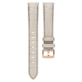 Watch Strap 16 Mm (0.63″) Width, Leather with Stitching, Gray, Rose Gold-Tone Finish Watch Strap 16 Mm (0.63″) Width, Leather with Stitching, Gray, Rose Gold-Tone Finish