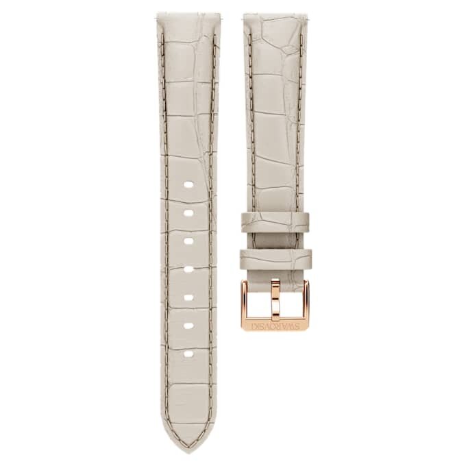 Watch Strap 16 Mm (0.63″) Width, Leather with Stitching, Gray, Rose Gold-Tone Finish Watch Strap 16 Mm (0.63″) Width, Leather with Stitching, Gray, Rose Gold-Tone Finish