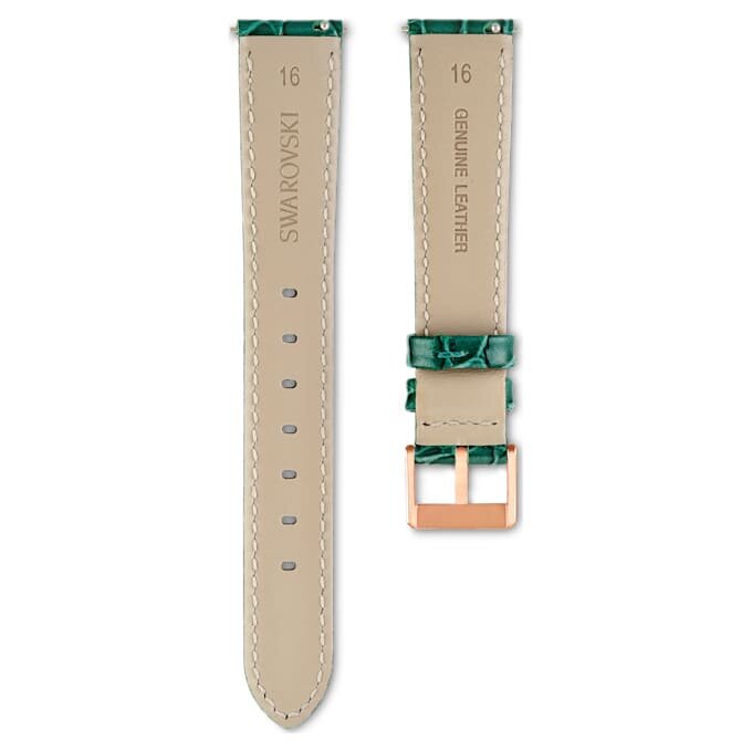 Watch Strap 16 Mm (0.63″) Width, Leather with Stitching, Green Watch Strap 16 Mm (0.63″) Width, Leather with Stitching, Green