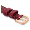 Watch Strap 16 Mm (0.63″) Width, Leather with Stitching, Red, Rose Gold-Tone Finish Watch Strap 16 Mm (0.63″) Width, Leather with Stitching, Red, Rose Gold-Tone Finish
