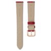 Watch Strap 16 Mm (0.63″) Width, Leather with Stitching, Red, Rose Gold-Tone Finish Watch Strap 16 Mm (0.63″) Width, Leather with Stitching, Red, Rose Gold-Tone Finish